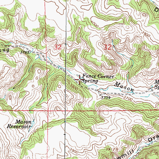 Topographic Map of Fence Corner Spring, MT