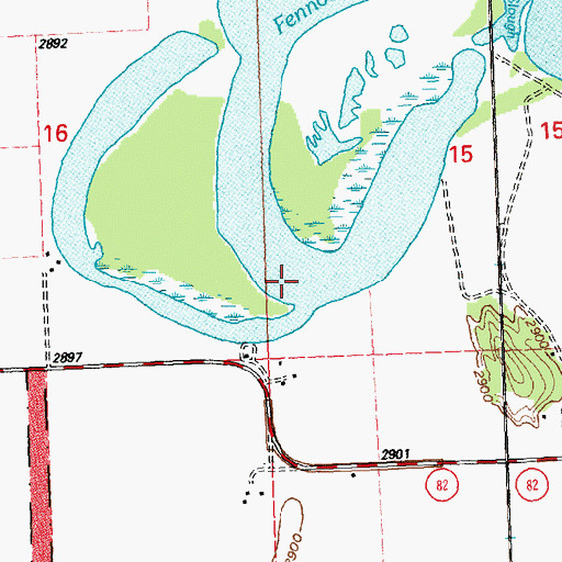 Topographic Map of Fennon Slough, MT