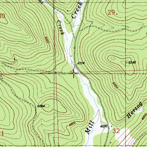Topographic Map of Fern Creek, MT