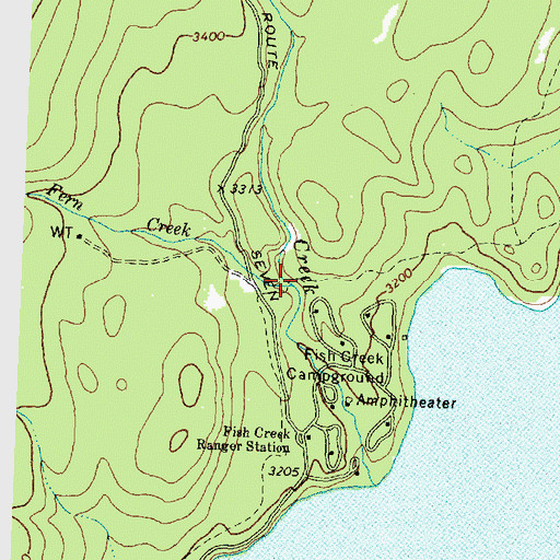 Topographic Map of Fern Creek, MT