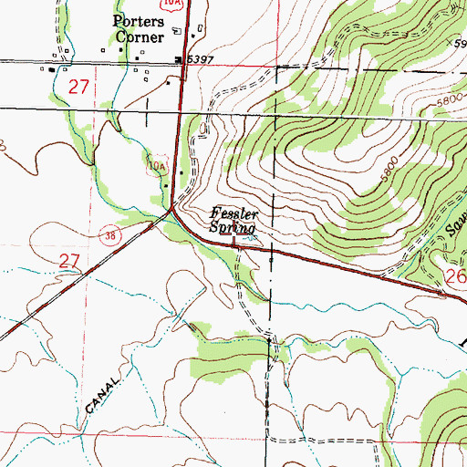 Topographic Map of Fessler Spring, MT