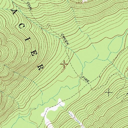 Topographic Map of Fielding Coal Creek Trail, MT
