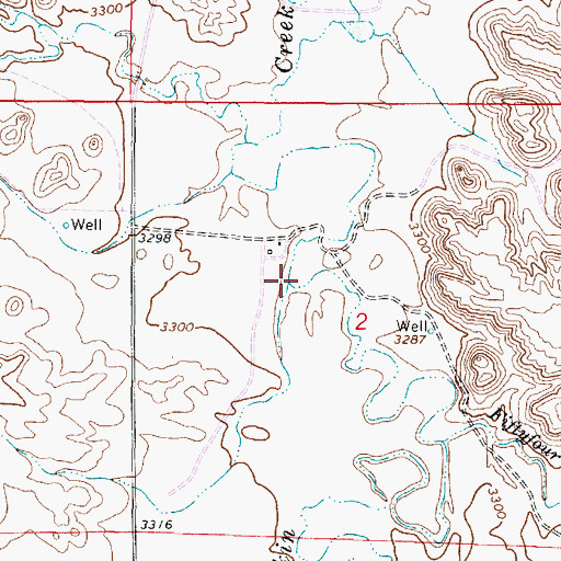 Topographic Map of Fiftyfour Creek, MT