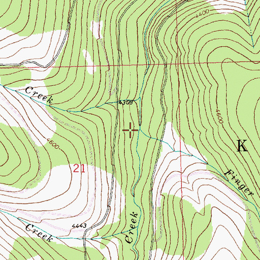 Topographic Map of Finger Creek, MT