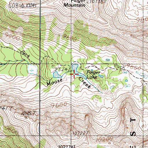 Topographic Map of Finger Lake, MT