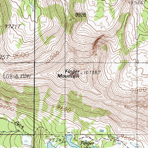 Topographic Map of Finger Mountain, MT