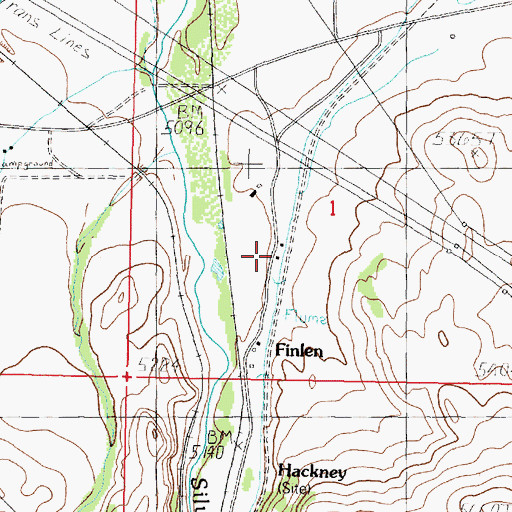 Topographic Map of Finlen, MT