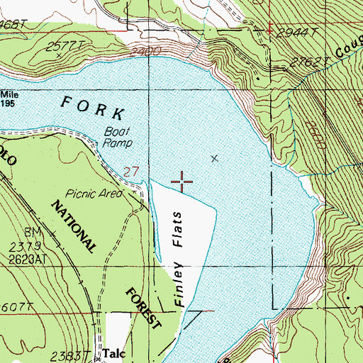 Topographic Map of Finley Flats, MT