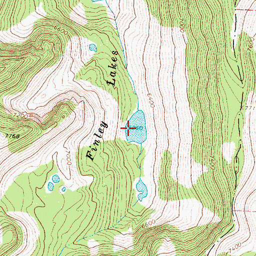 Topographic Map of Finley Lakes, MT
