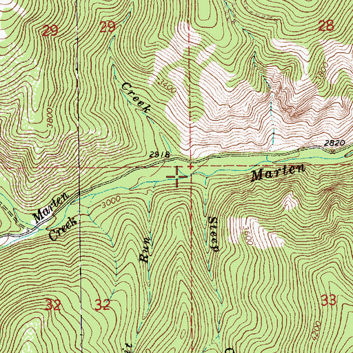 Topographic Map of Fir Creek, MT