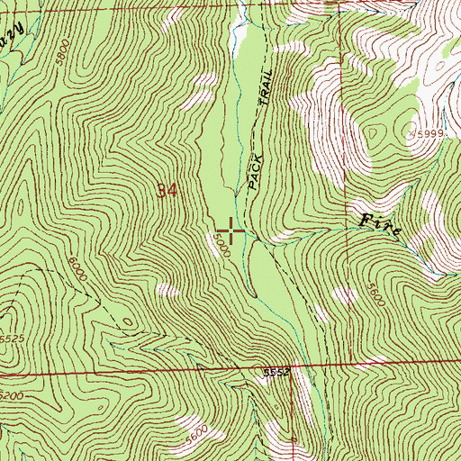 Topographic Map of Fire Creek, MT