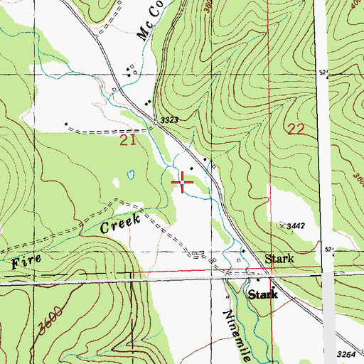 Topographic Map of Fire Creek, MT