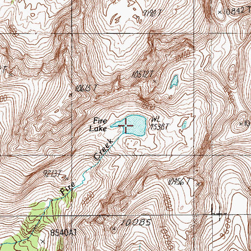 Topographic Map of Fire Lake, MT