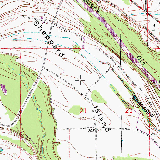 Topographic Map of Sheppard Island, AR