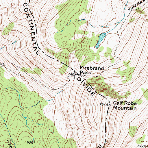 Topographic Map of Firebrand Pass, MT