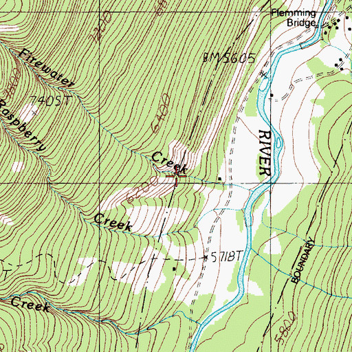 Topographic Map of Firewater Creek, MT