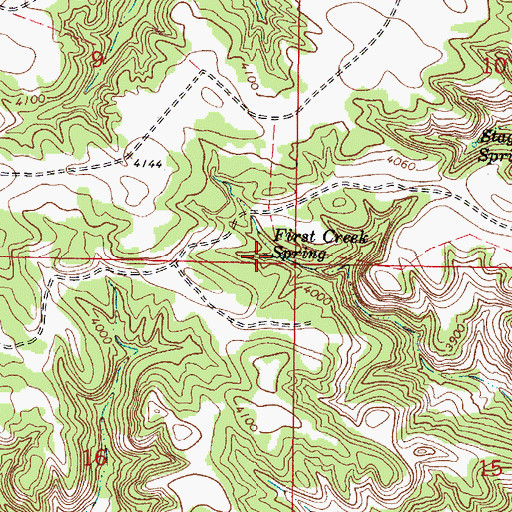 Topographic Map of First Creek Spring, MT