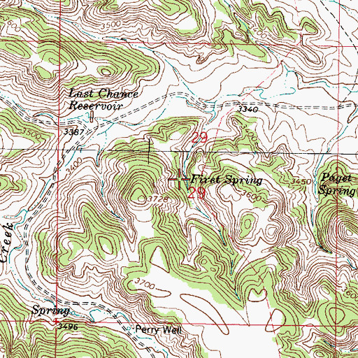 Topographic Map of First Spring, MT