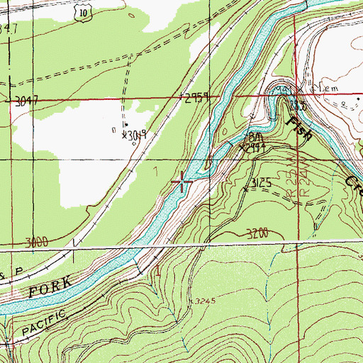 Topographic Map of Fish Creek, MT