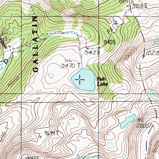 Topographic Map of Fish Lake, MT