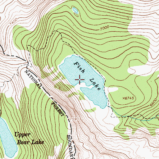 Topographic Map of Fish Lake, MT