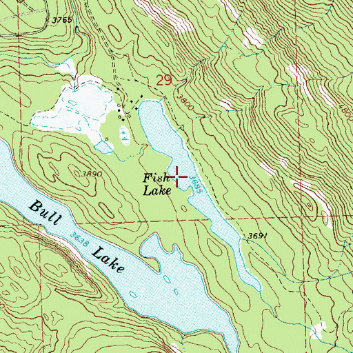 Topographic Map of Fish Lake, MT