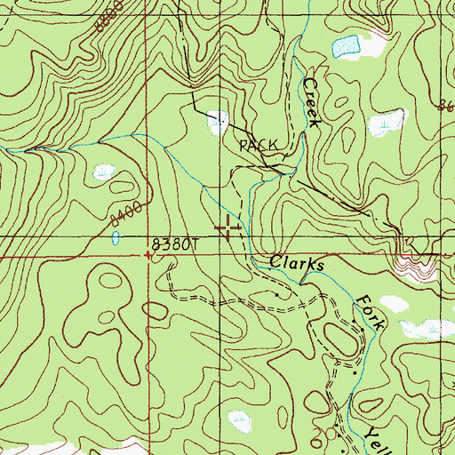 Topographic Map of Fisher Creek, MT