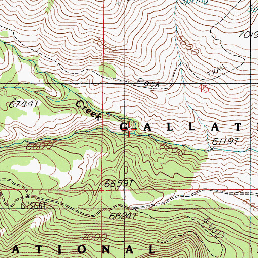 Topographic Map of Fisher Creek, MT