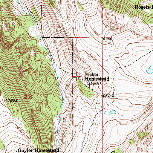Topographic Map of Fisher Homestead, MT