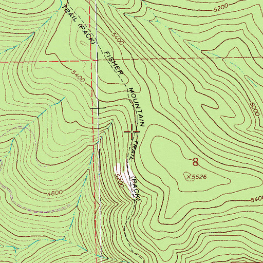 Topographic Map of Fisher Mountain Trail, MT