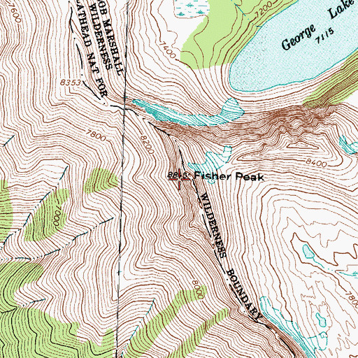 Topographic Map of Fisher Peak, MT