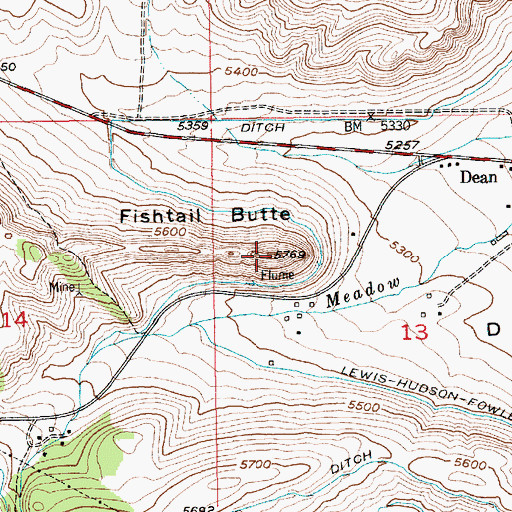 Topographic Map of Fishtail Butte, MT