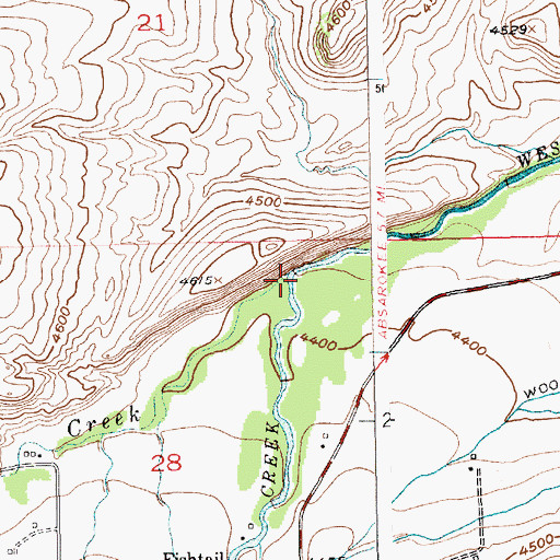 Topographic Map of Fishtail Creek, MT