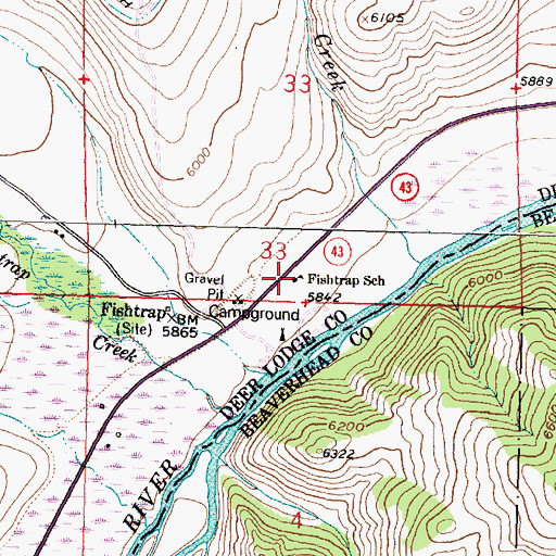 Topographic Map of Fishtrap School (historical), MT