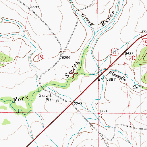 Topographic Map of Fivemile Creek, MT