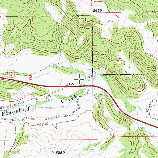 Topographic Map of Flagstaff Creek, MT