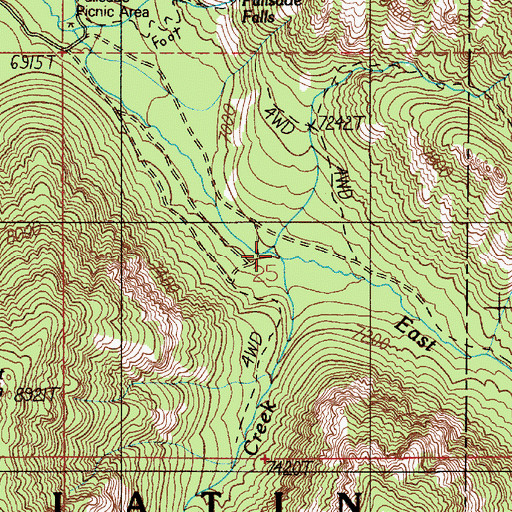 Topographic Map of Flanders Creek, MT
