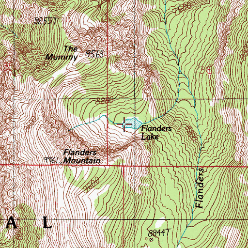 Topographic Map of Flanders Lake, MT