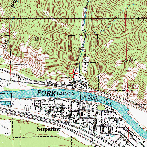 Topographic Map of Flat Creek, MT