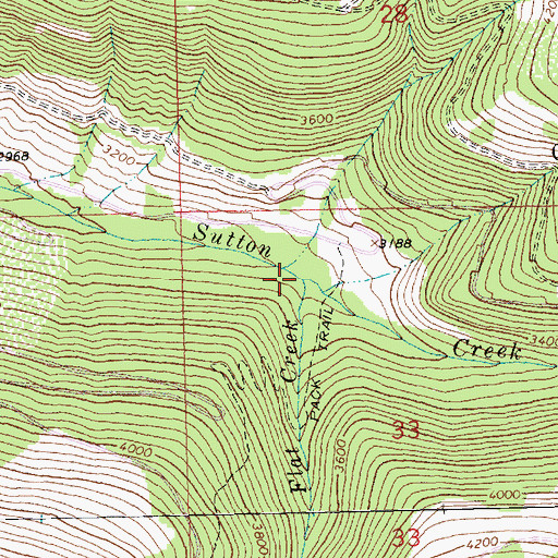 Topographic Map of Flat Creek, MT