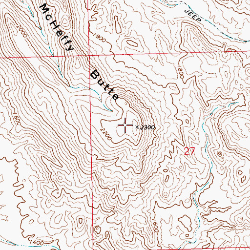 Topographic Map of McHeffy Butte, AZ