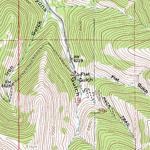 Topographic Map of Flat Gulch, MT