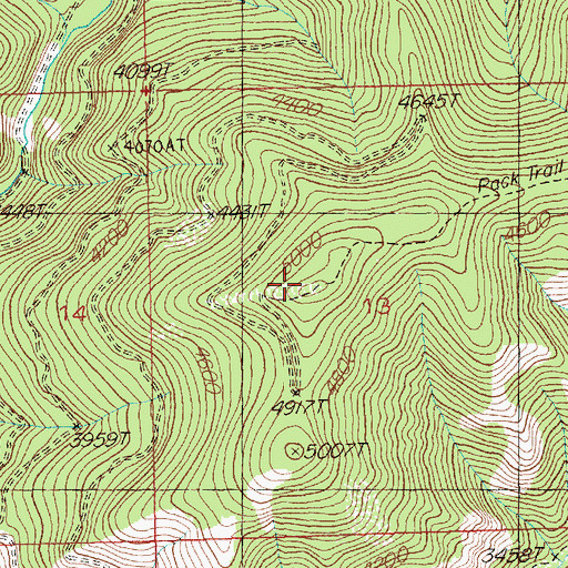 Topographic Map of Flat Rock Lookout Station, MT