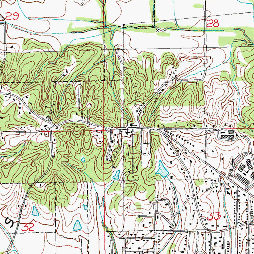 Topographic Map of Shiloh United Methodist Church, AR