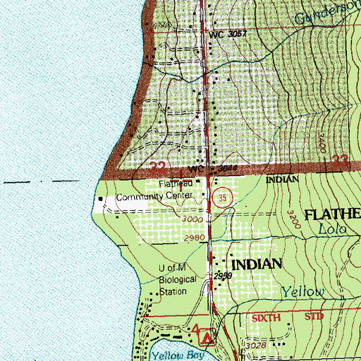 Topographic Map of Flathead Community Center, MT