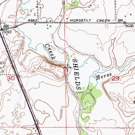 Topographic Map of Flathead Creek, MT