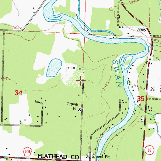 Topographic Map of Flathead Valley, MT