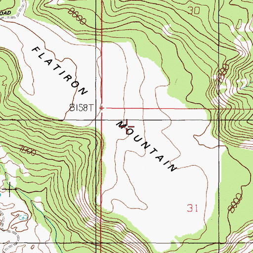 Topographic Map of Flatiron Mountain, MT
