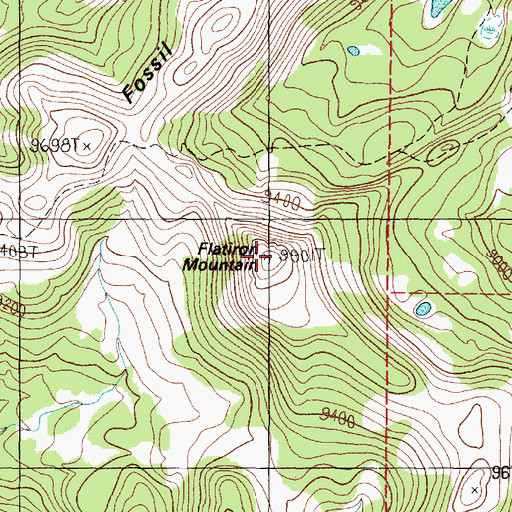 Topographic Map of Flatiron Mountain, MT
