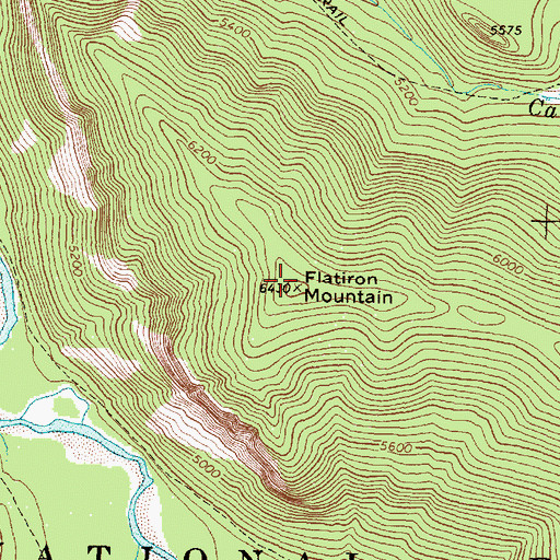 Topographic Map of Flatiron Mountain, MT